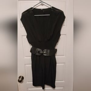 Guess black cocktail dress with belt in Size Large